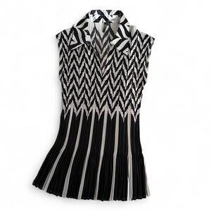 Issey Mikaye Pleats Please Style Pleated Patterned Blouse